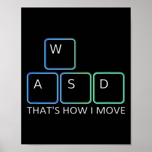 Poster Conception de jeu Wasd - Clavier graphique PC icon (Devant)