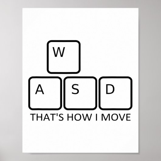 Poster Conception de jeu Wasd - Graphique de clavier de j (Devant)