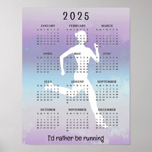 Poster Conception de jogging en course à pied Calendrier (Devant)