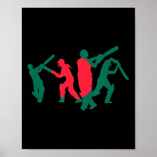 Poster Conception de joueur de cricket 1 (Devant)