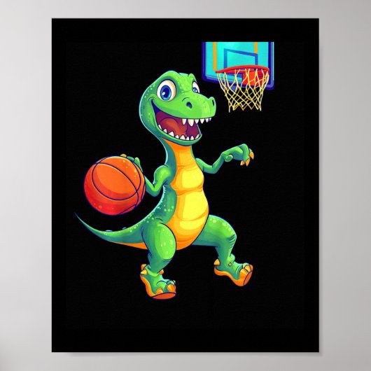Poster Conception de joueur de squelette de dinosaure lud (Devant)