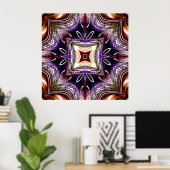 Poster Conception de kaléidoscope cosmique violet et oran (Bureau à domicile)