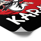 Poster Conception de karaté homme faisant un coup de pied (Coin)