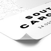 Poster Conception de la carte de la Caroline du Sud (Coin)