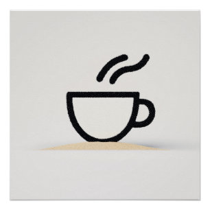 Poster Conception de la coupe de café Abstraite