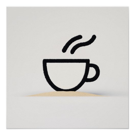 Poster Conception de la coupe de café Abstraite (Devant)