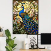 Poster Conception de la fenêtre Peacock en verre tendu (Bureau à domicile)