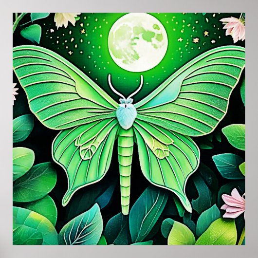 Poster Conception de la fleur de papillon lunaire (Devant)