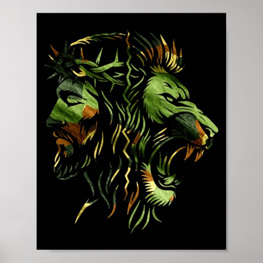 Poster Conception de la foi camouflage couronne Jésus lio (Devant)