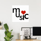 Poster conception de la musique typographique (Bureau à domicile)