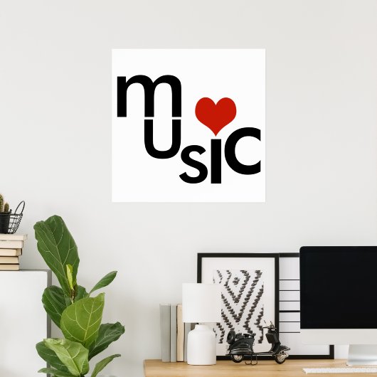 Poster conception de la musique typographique (Bureau à domicile)