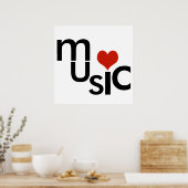 Poster conception de la musique typographique (Cuisine)