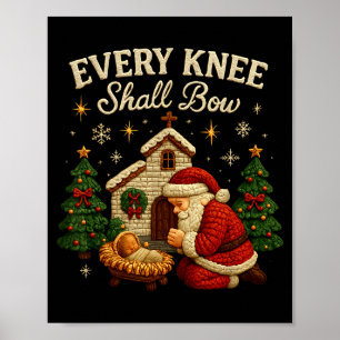 Poster Conception de la Nativité de Noël Every Knee Shall