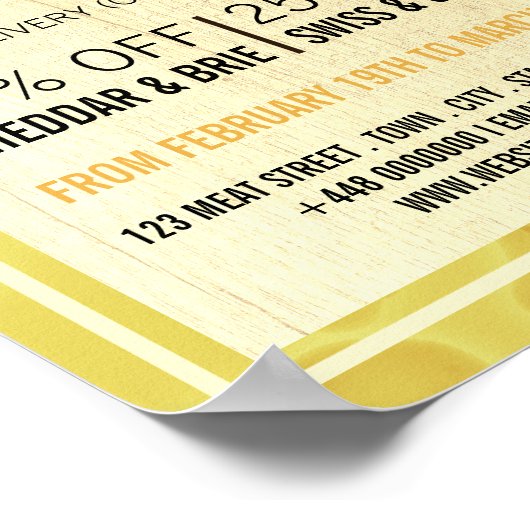 Poster Conception de la planche à fromage, publicité Chee (Coin)