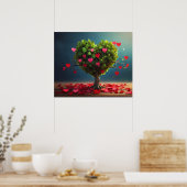 Poster Conception de la Saint Valentin, Coeur sur les arb (Cuisine)