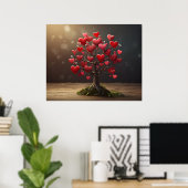Poster Conception de la Saint Valentin, Coeur sur les arb (Bureau à domicile)