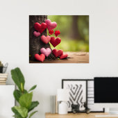 Poster Conception de la Saint Valentin, Coeur sur les arb (Bureau à domicile)
