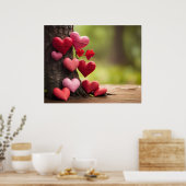 Poster Conception de la Saint Valentin, Coeur sur les arb (Cuisine)