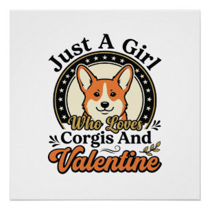 Poster Conception de la Saint-Valentin Corgi pour les ama