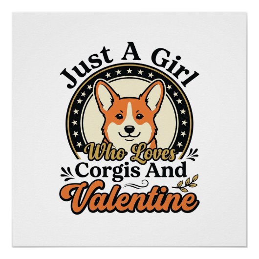 Poster Conception de la Saint-Valentin Corgi pour les ama (Devant)