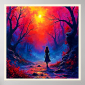 Poster Conception de la solitude de la fille de la forêt  (Devant)