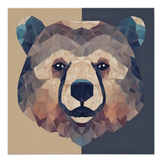 Poster Conception de la tête d'ours basse (Devant)