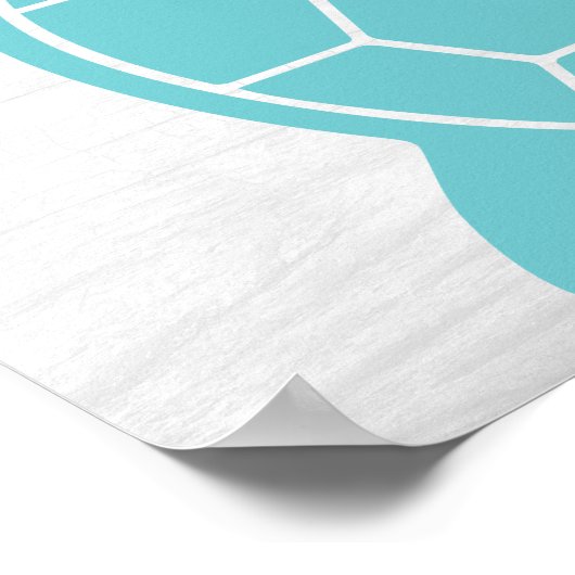 Poster Conception de la tortue marine dans Ocean Vert ble (Coin)