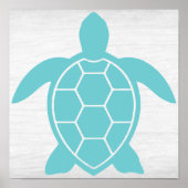 Poster Conception de la tortue marine dans Ocean Vert ble (Devant)