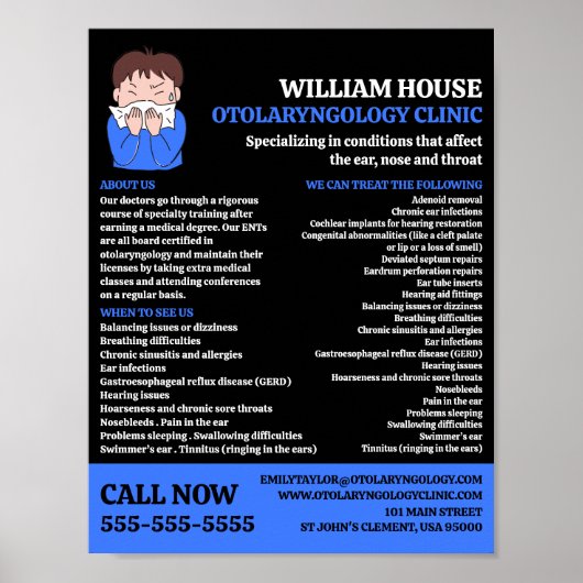 Poster Conception de l'allergie, Otolaryngologiste, Otola (Devant)