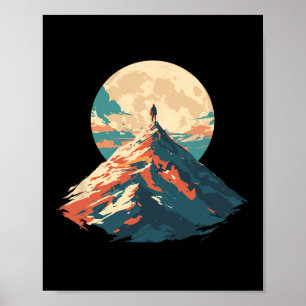 Poster Conception de l'ascension du pic de montagne motiv