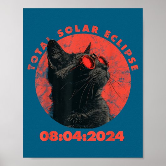 Poster Conception de l'éclipse solaire totale de 2024 Cha (Devant)