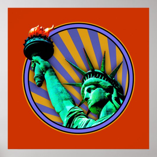 Poster Conception de l'emblème de la Statue de la Liberté (Devant)