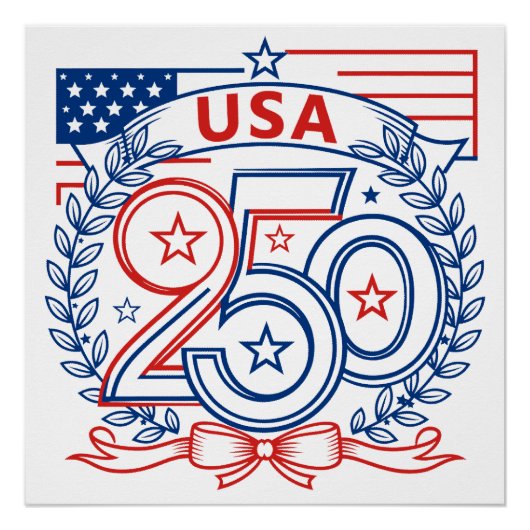 Poster Conception de l'emblème du 250e anniversaire patri (Devant)