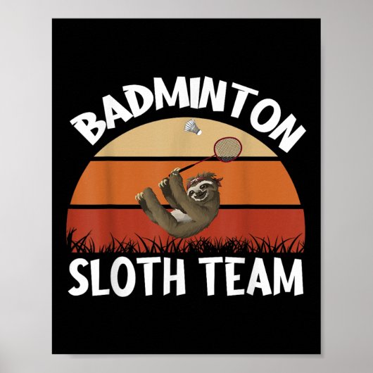Poster Conception De L'Équipe Badminton Sloth Pour Les Jo (Devant)