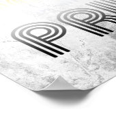 Poster Conception de lettres de motif rétro de patte de f (Coin)