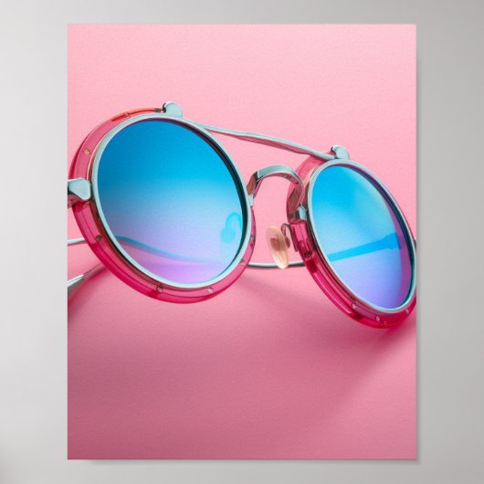 Poster Conception de lunettes de soleil à thème, rose coo (Devant)