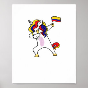 Poster Conception de maillot de Colombie Licorne de footb