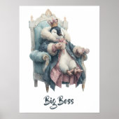 Poster Conception de manchot Big Boss Winter (Devant)