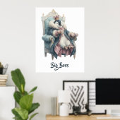 Poster Conception de manchot Big Boss Winter (Bureau à domicile)
