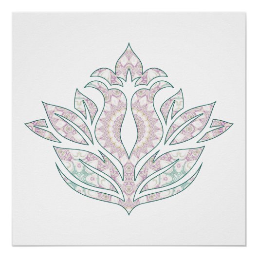 Poster Conception de mandala de fleurs pastel (Devant)