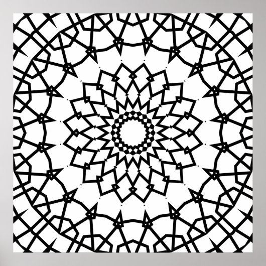 Poster Conception de mandala d'étoile entrelacée en gras (Devant)