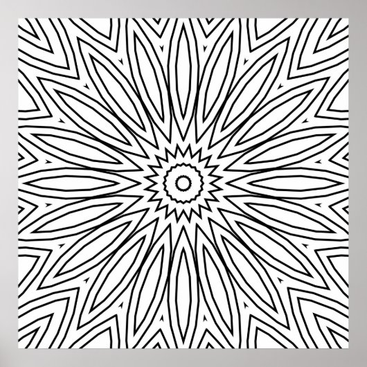 Poster Conception de mandala en éclatement de pétale rayo (Devant)