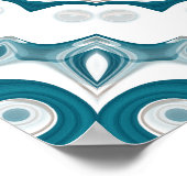 Poster Conception de mandala radiante sarcelle et crème (Coin)