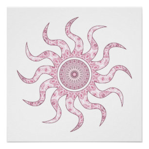 Poster Conception de Mandala Soleil Rose