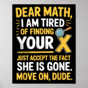 Poster Conception de maths drôle pour garçons filles prof