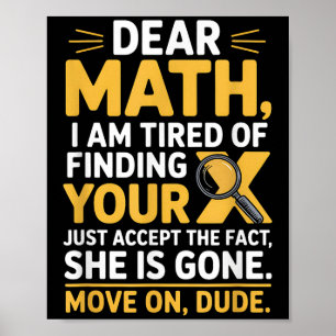 Poster Conception de maths drôle pour garçons filles prof