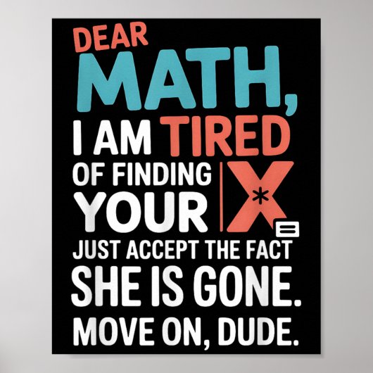 Poster Conception de maths drôle pour garçons filles prof (Devant)