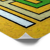 Poster Conception de Maze Abstrait géométrique jaune et v (Coin)