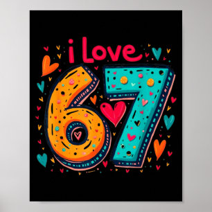 Poster Conception de mème drôle Clic 67 J'aime six sept