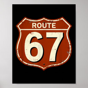 Poster Conception de mème rétro drôle de la route 67
